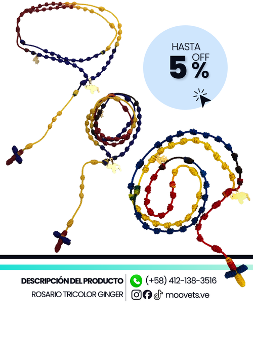 Rosario Tricolor Tejido: Un Pedacito de Venezuela que te Acompaña.
